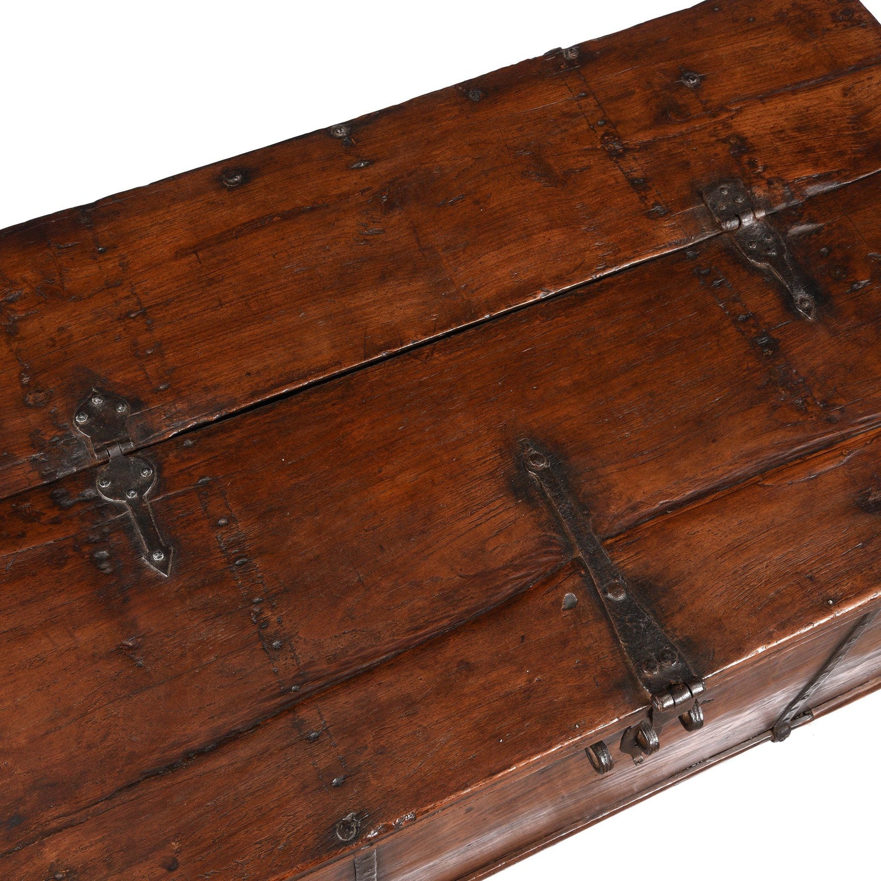 Iron Bound Teak Chest - 19thC - From Gujarat