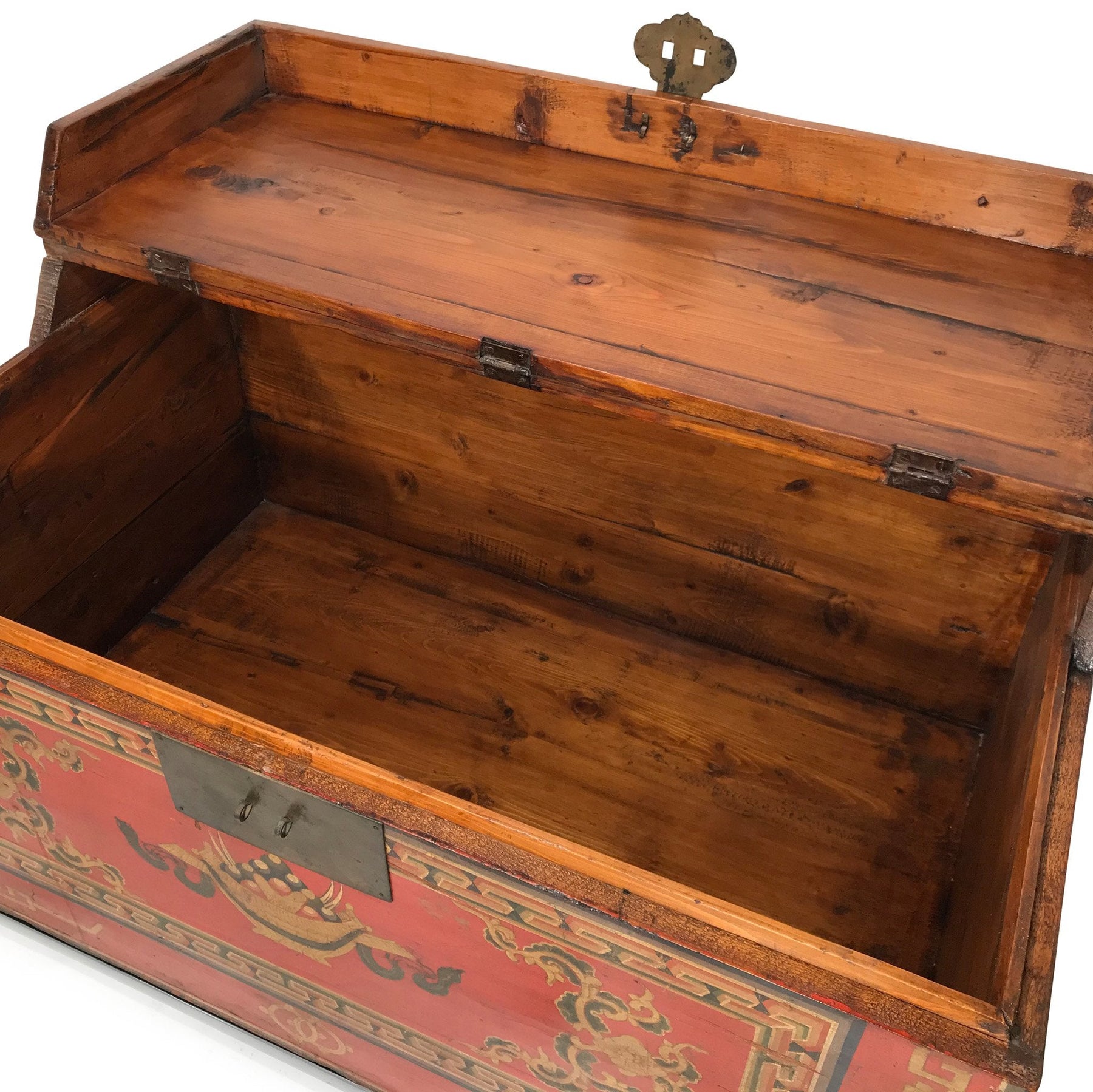 Mongolian Painted Chest From Gansu - 19thC