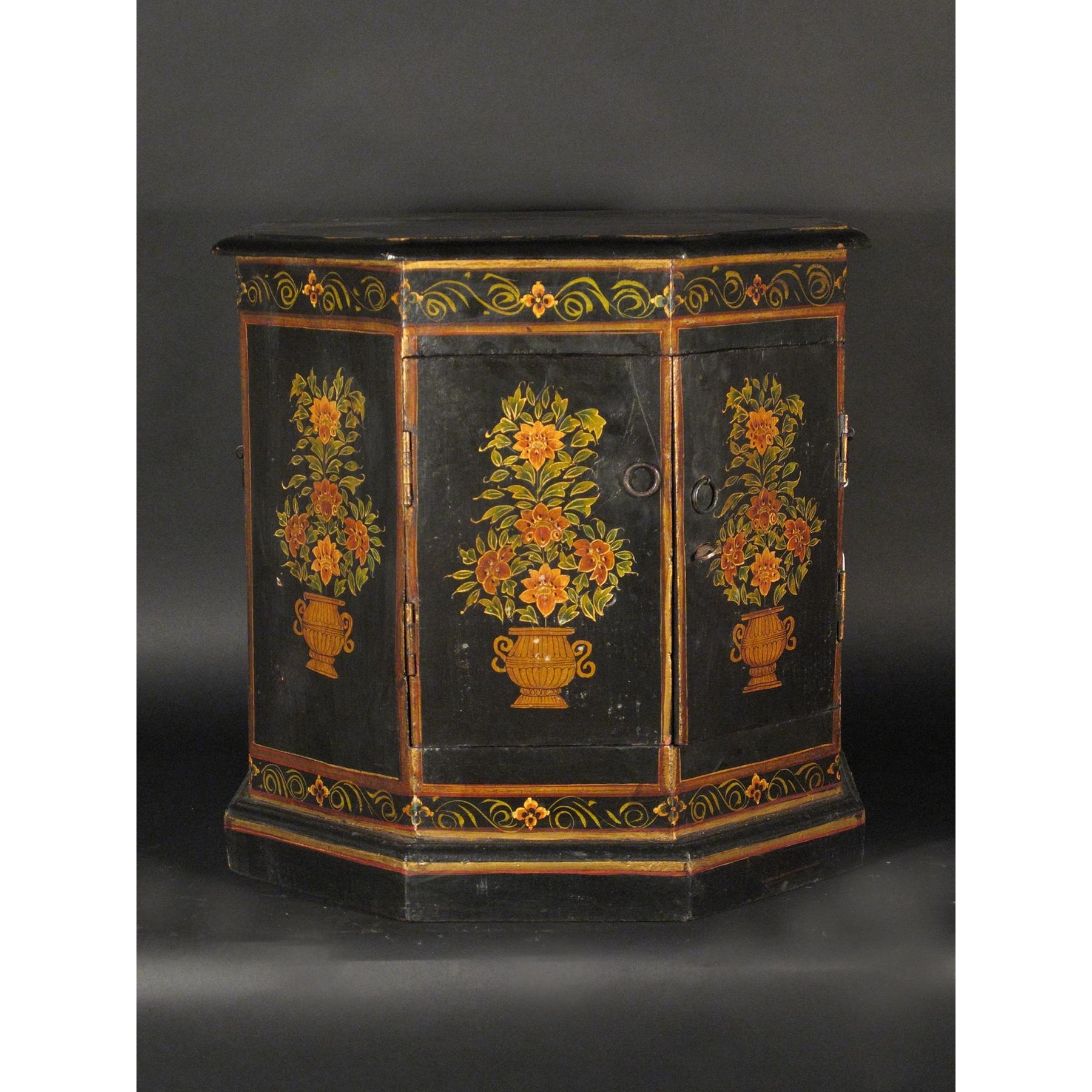 Painted Octagonal Box From Rajasthan