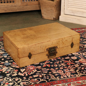 Pale Leather Trunk from Shanghai - Ca 1920