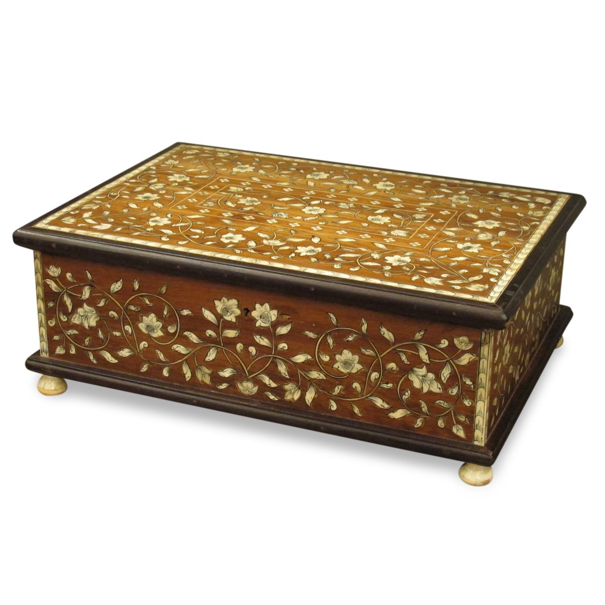 Teakwood Jewellery Box With Bone Inlay