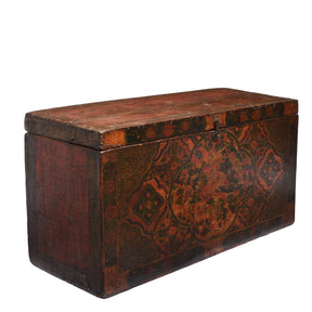 Tibetan Trunk with Original Painting - 18thC