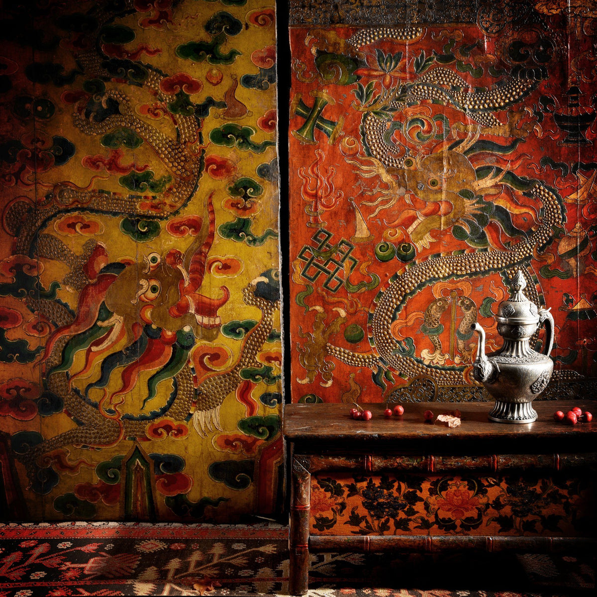 Antique Painted Tibetan Choksar - 18thC