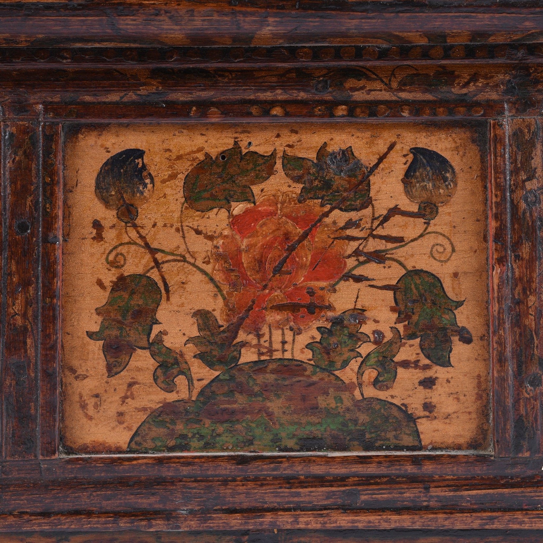 Antique Painted Tibetan Choksar - 19th Century
