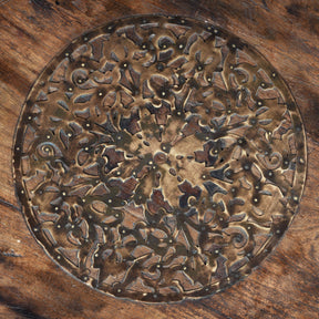 Brass & Rosewood Prayer Table from Gujarat - 19thC