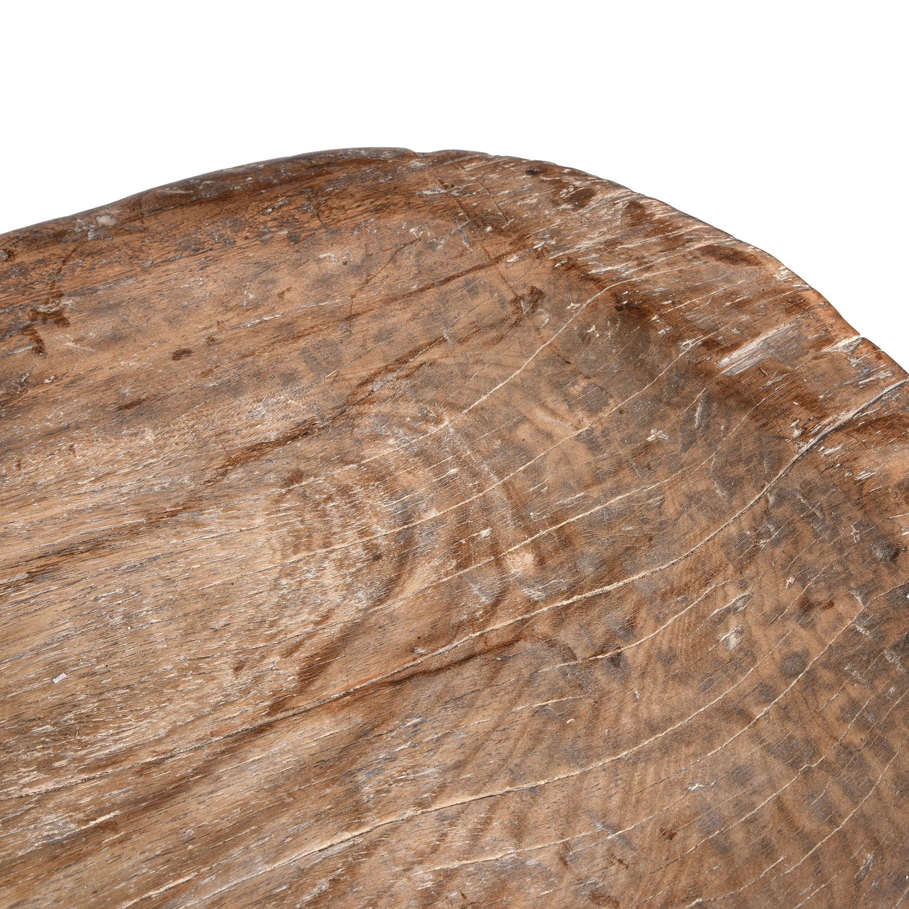 Carved Teak Mortar Table From Nagaland - Ca 100 Yrs Old