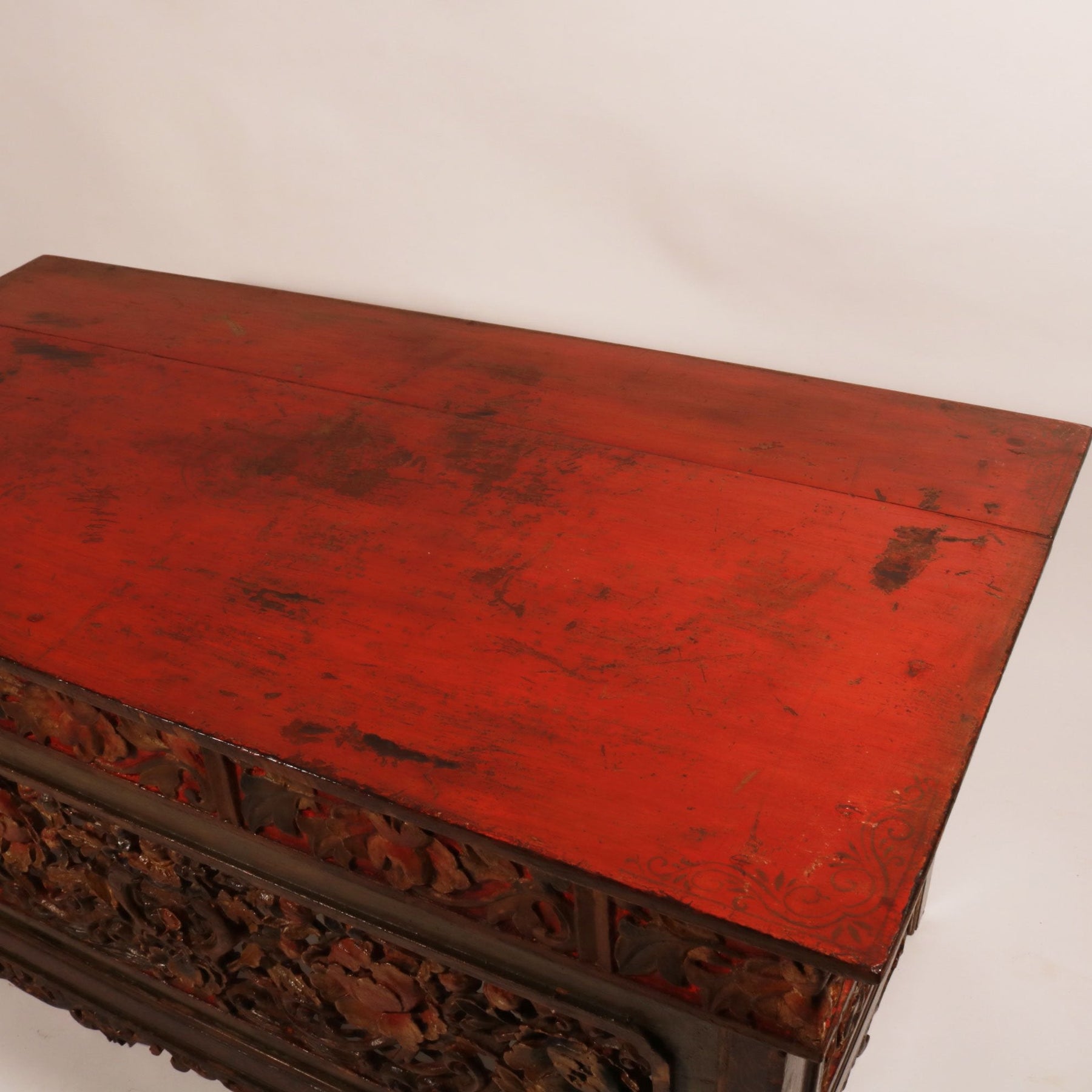 Painted & Carved Choksar - Prayer Table from Tibet