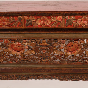 Painted & Carved Choksar - Prayer Table from Tibet