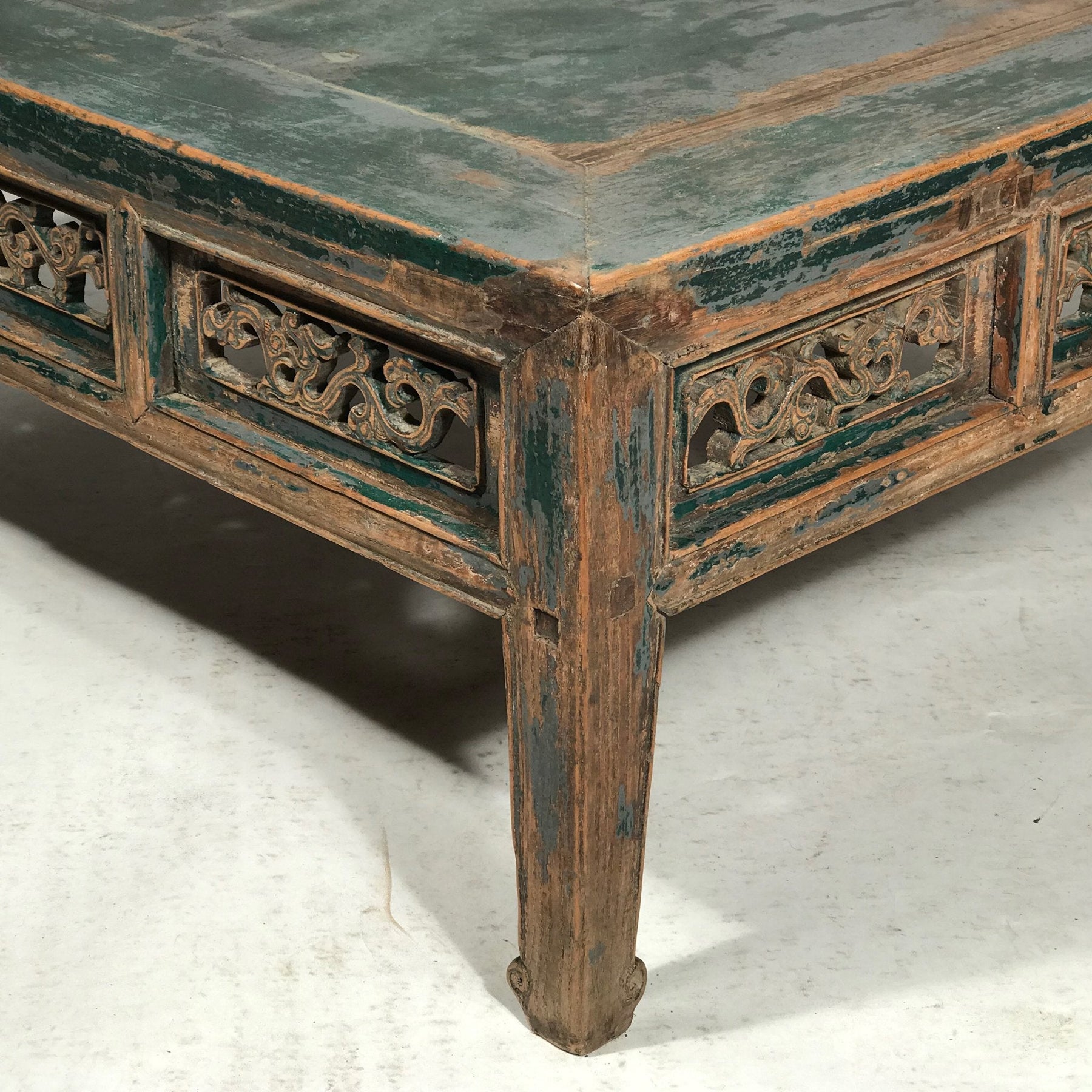 Painted Chinese Square Coffee Table From Shanxi - 19thC