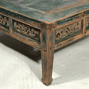 Painted Chinese Square Coffee Table From Shanxi - 19thC