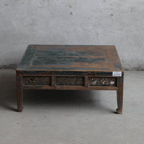Painted Chinese Square Coffee Table From Shanxi - 19thC
