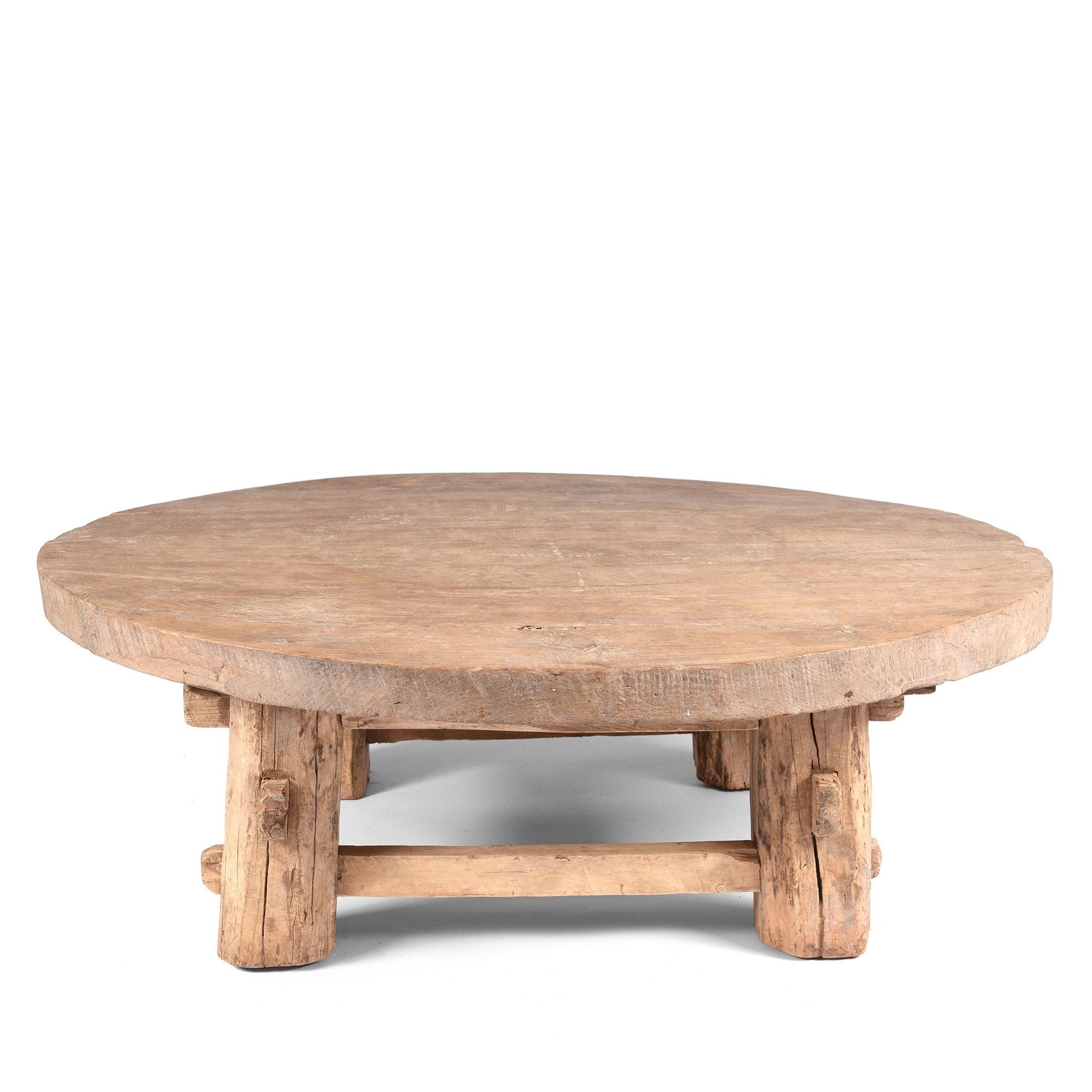 Round Elm Farmers Table From Shanxi - Ca 100 Yrs Old