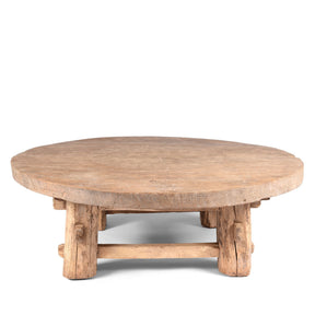 Round Elm Farmers Table From Shanxi - Ca 100 Yrs Old
