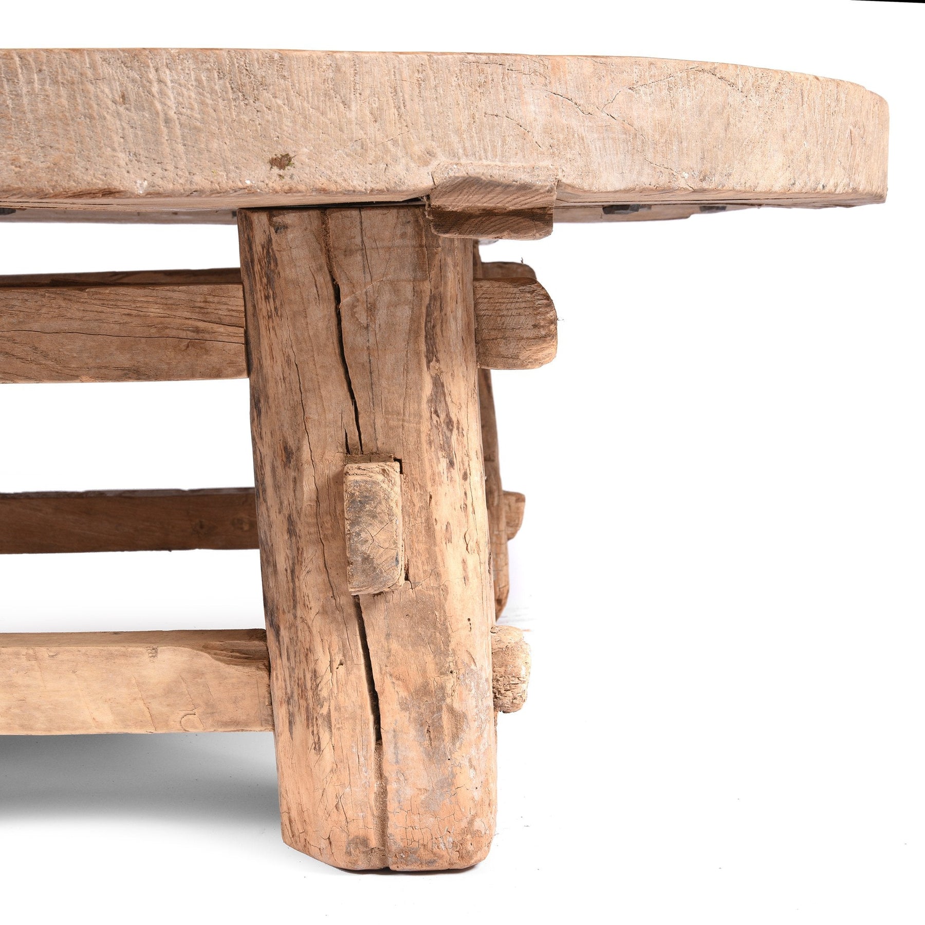 Round Elm Farmers Table From Shanxi - Ca 100 Yrs Old