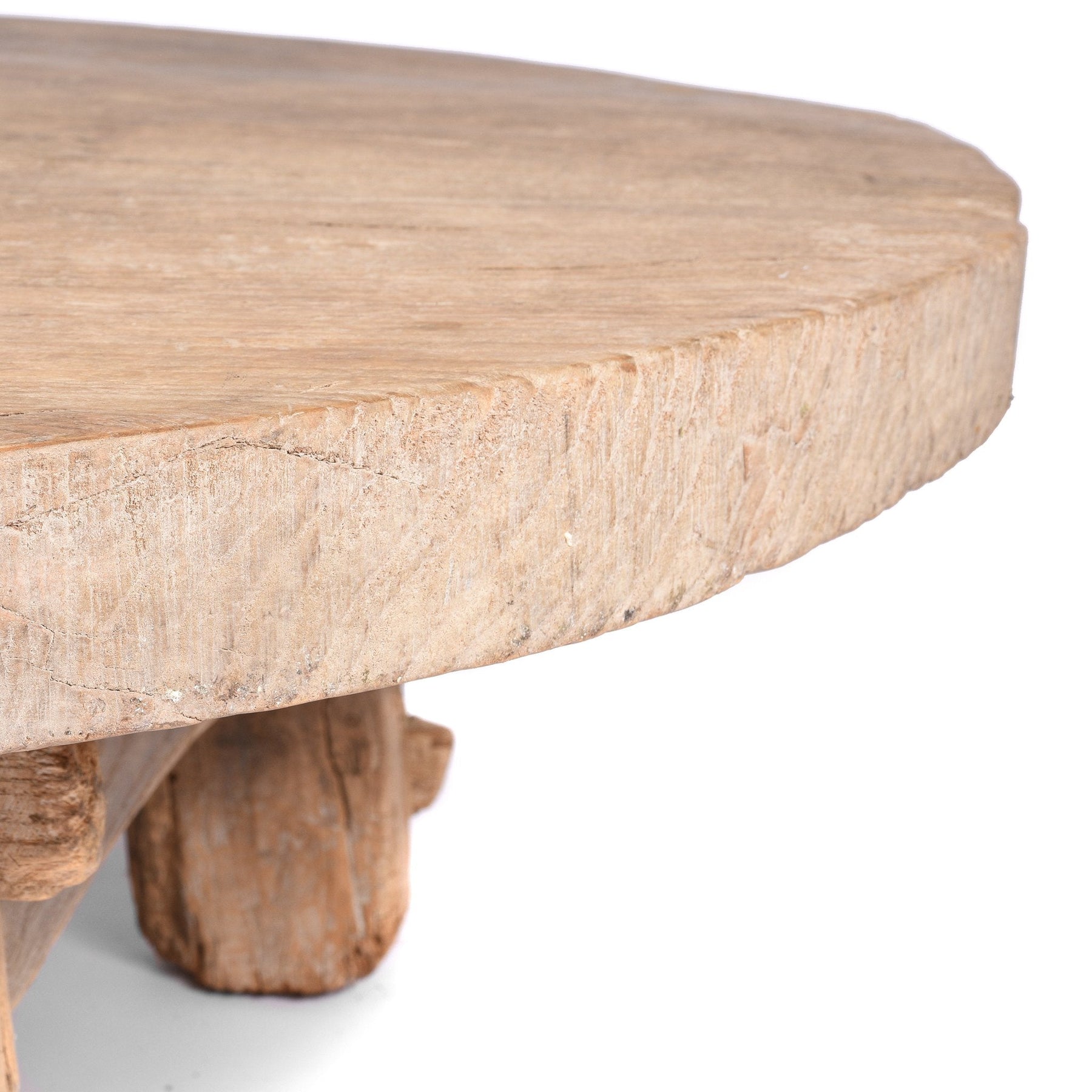 Round Elm Farmers Table From Shanxi - Ca 100 Yrs Old