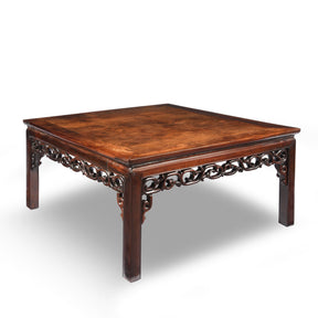 Square Chinese Rosewood Opium Table - 19thC