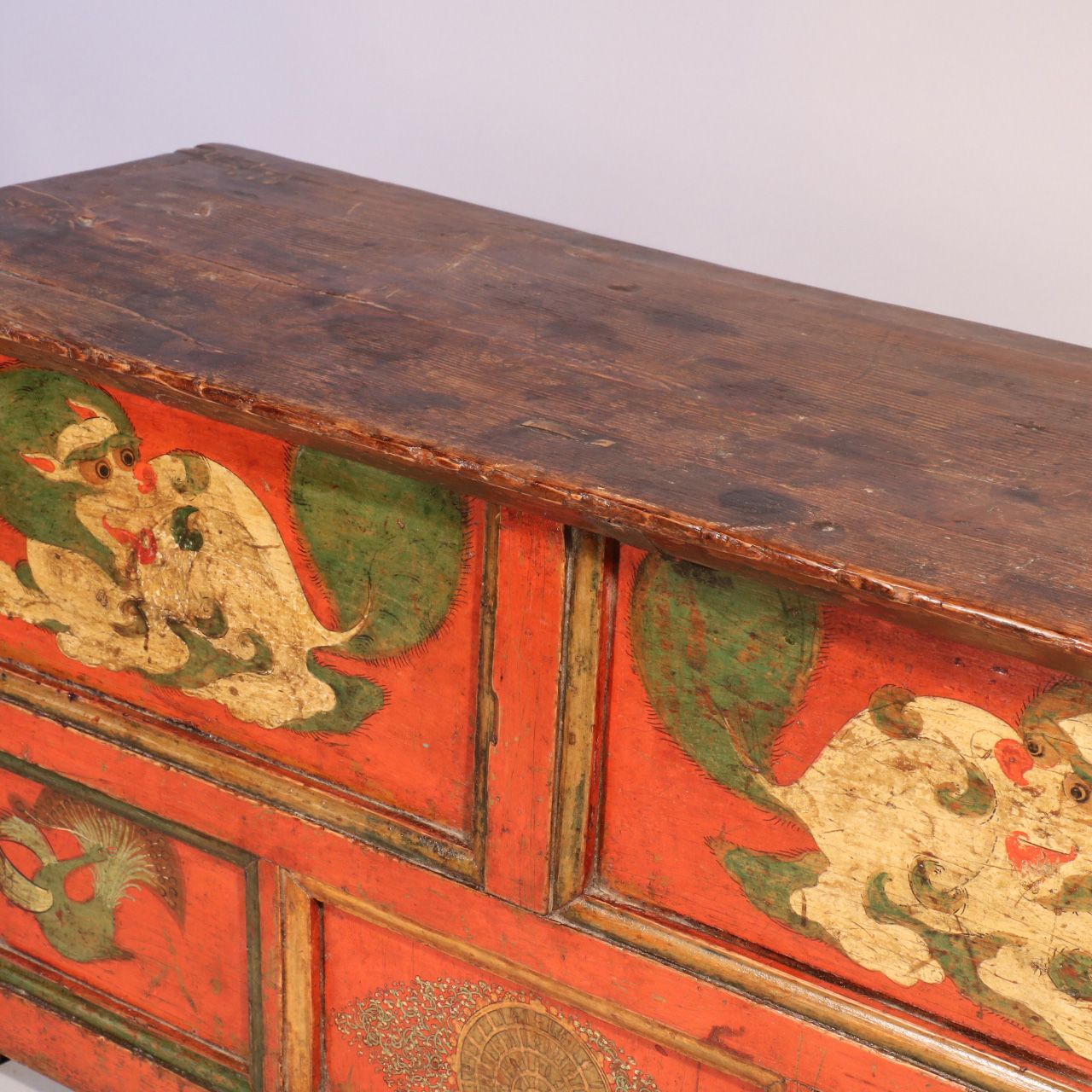 Tibetan Choksar With Snow Lion Painting - 19thC