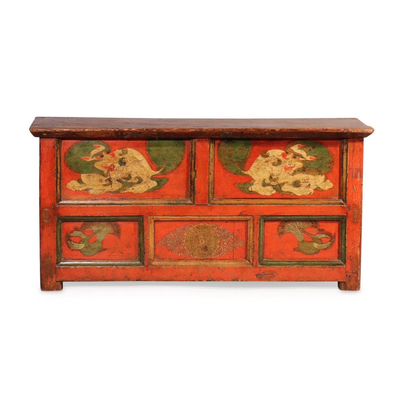 Tibetan Choksar With Snow Lion Painting - 19thC