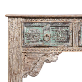 2 Drawer Painted Console Table Made From Reclaimed Teak