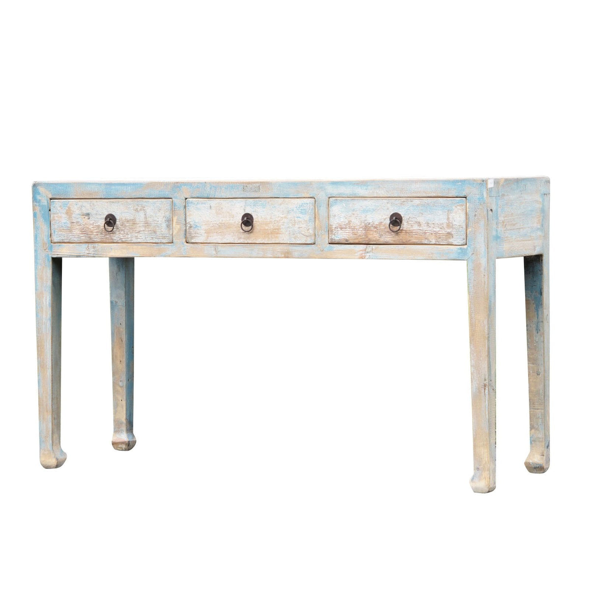 3 Drawer Altar Table Old Blue  Painted Pine