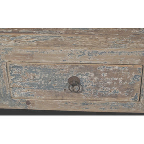 3 Drawer Altar Table Old Blue  Painted Pine