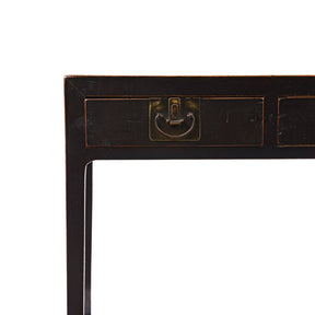 3 Drawer Console Table With Dark Lacquer - 19thC