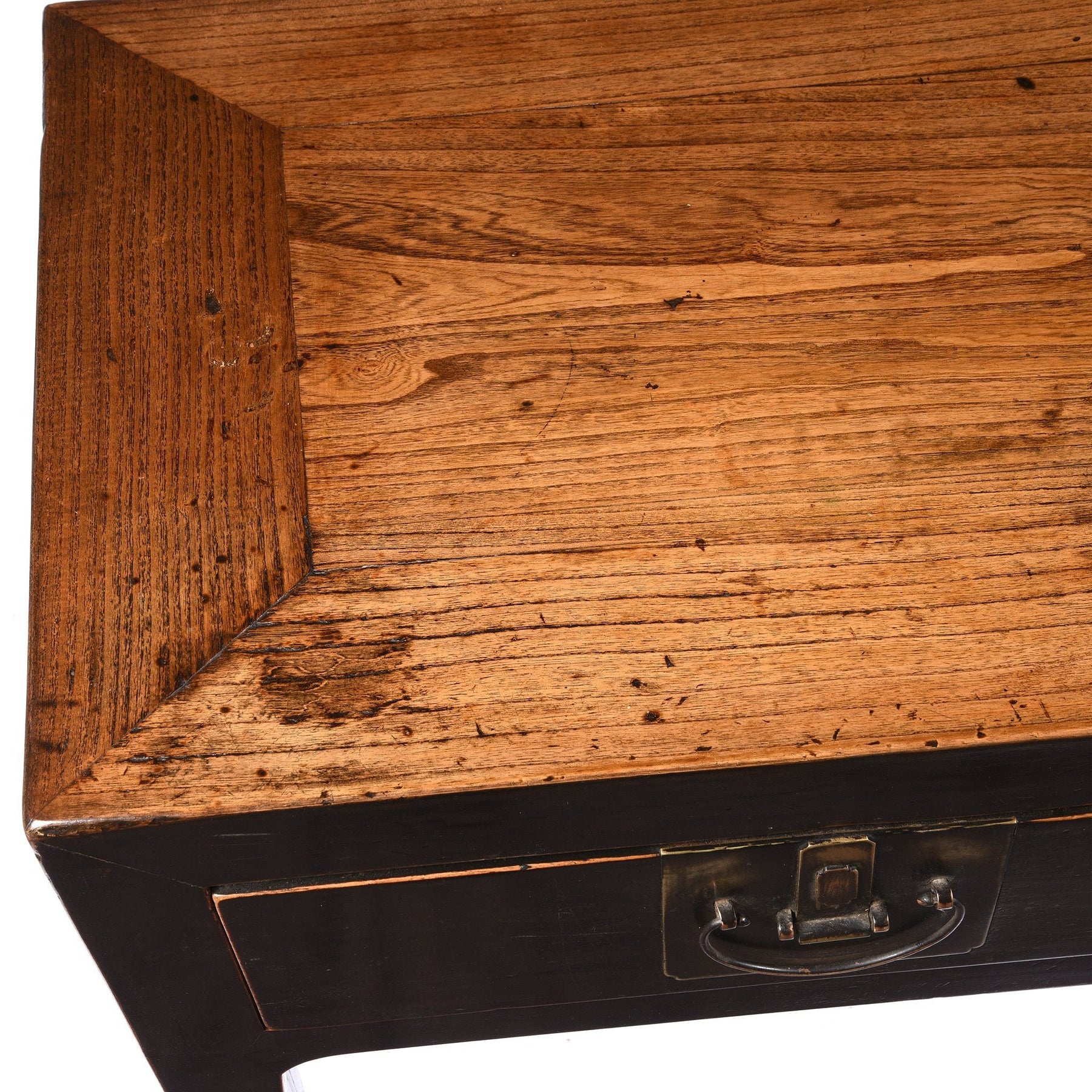 3 Drawer Console Table With Dark Lacquer - 19thC