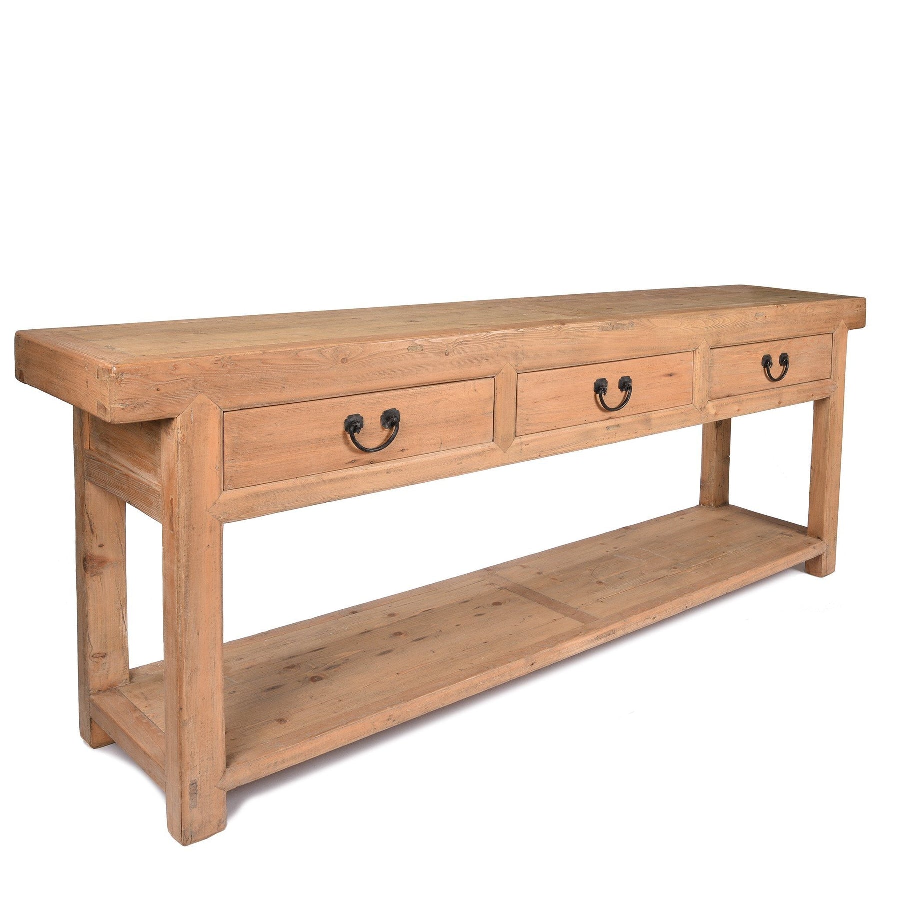 3 Drawer Farmhouse Console Table Made From Reclaimed Wood