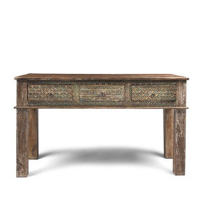 3 Drawer Painted Console Table Made From Reclaimed Teak