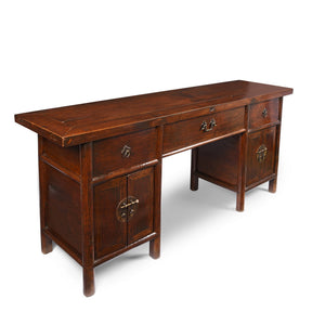 3 Drawer Walnut Altar Table From China - 19th Century