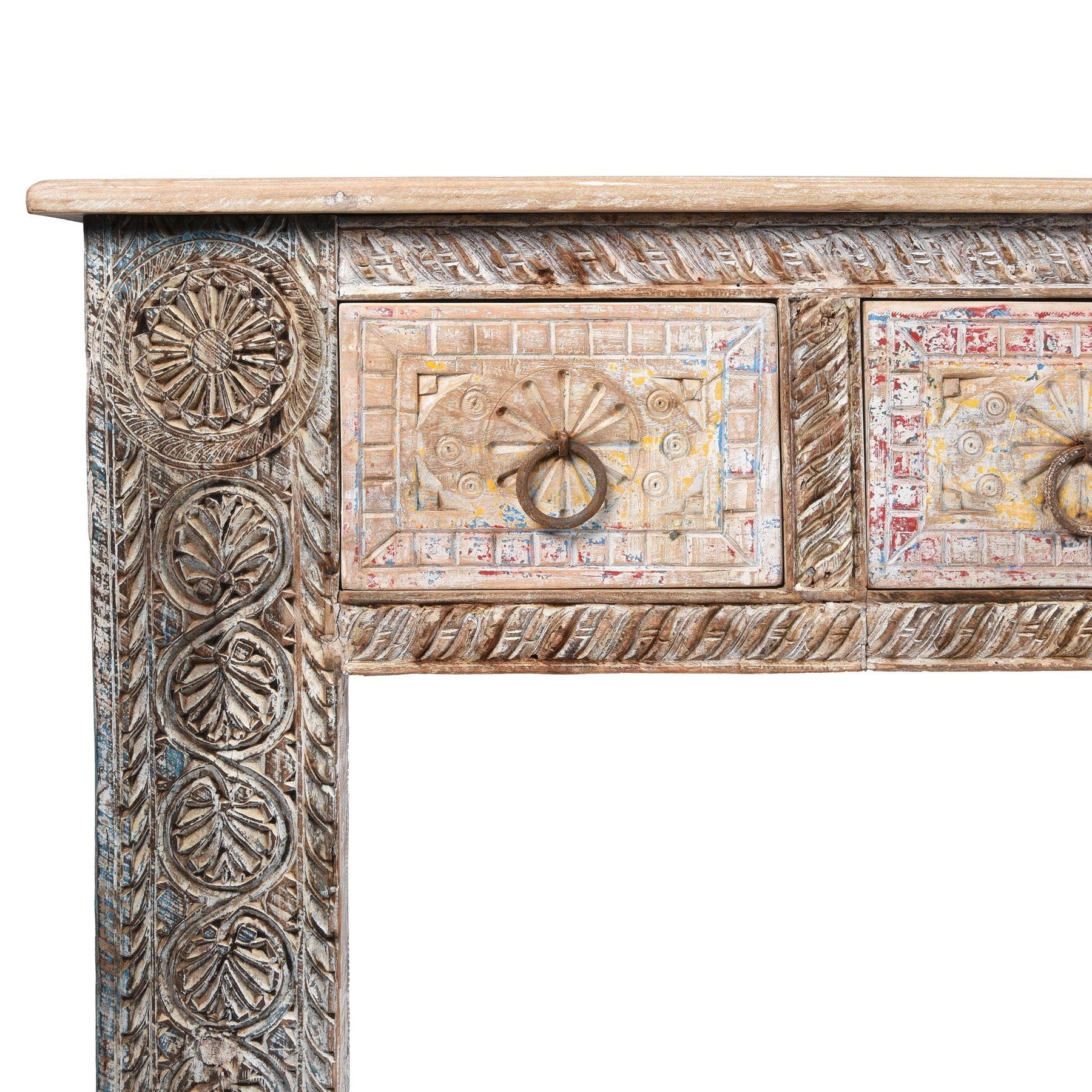 4 Drawer Painted Console Table Made From Reclaimed Teak