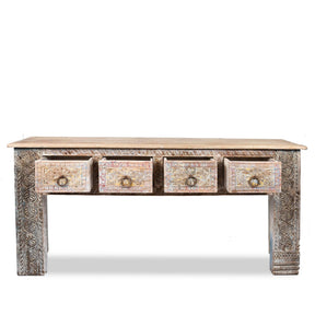 4 Drawer Painted Console Table Made From Reclaimed Teak