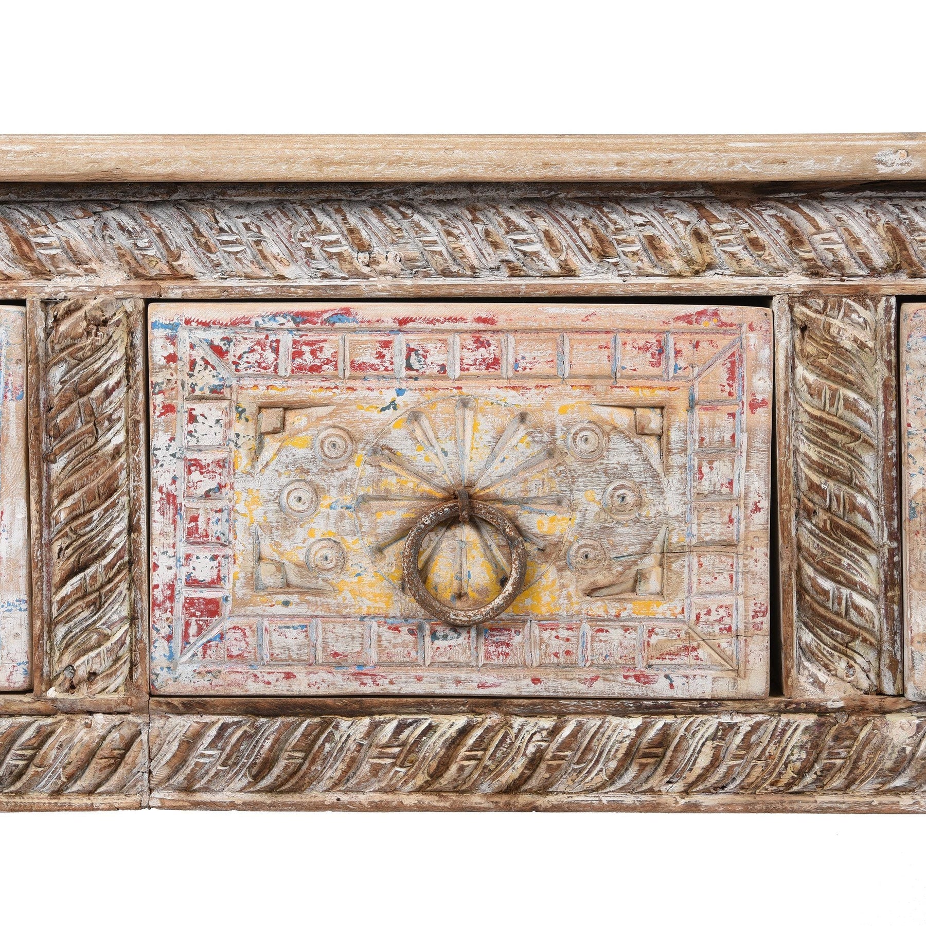 4 Drawer Painted Console Table Made From Reclaimed Teak