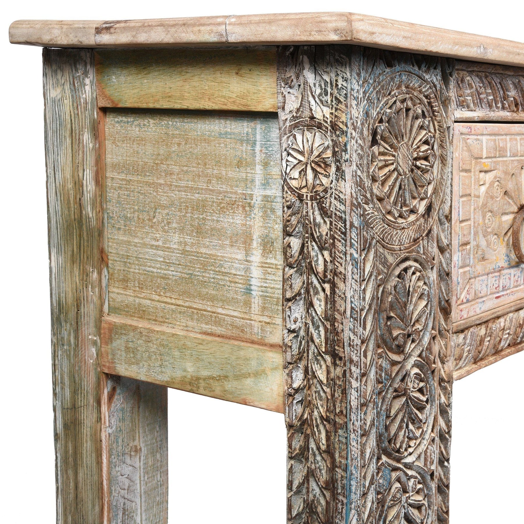 4 Drawer Painted Console Table Made From Reclaimed Teak