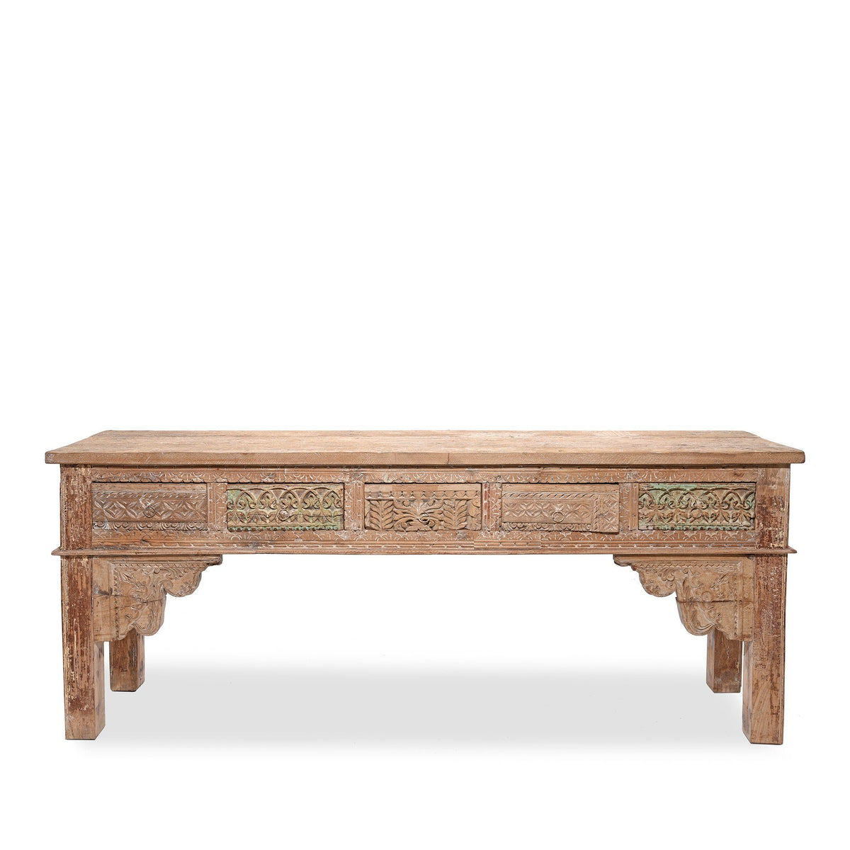 5 Drawer Painted Console Table Made From Reclaimed Teak