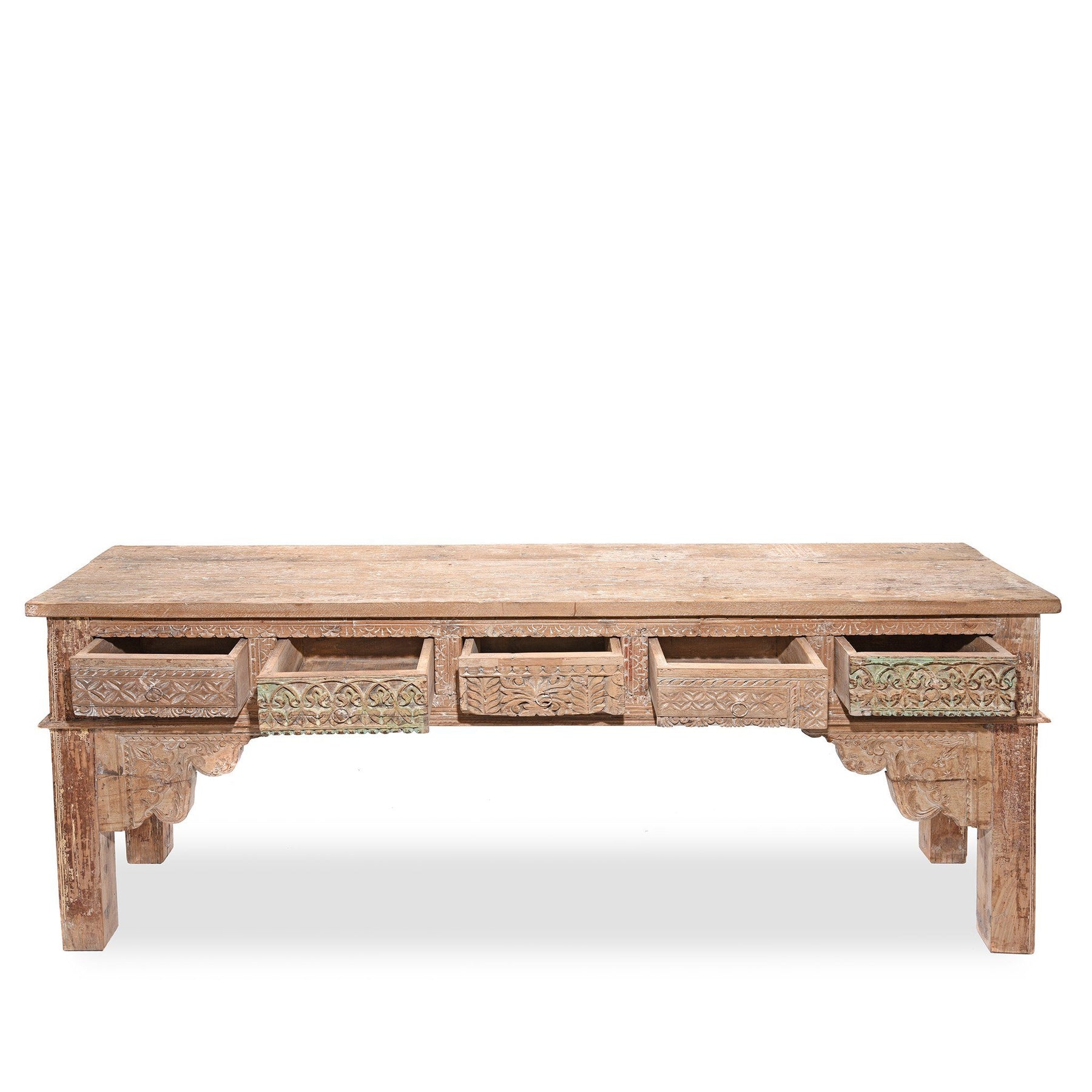 5 Drawer Painted Console Table Made From Reclaimed Teak