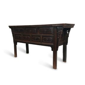 7 Drawer Console Table From Shanxi - 19thC
