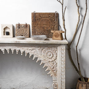 Carved Indian Mango Console Table