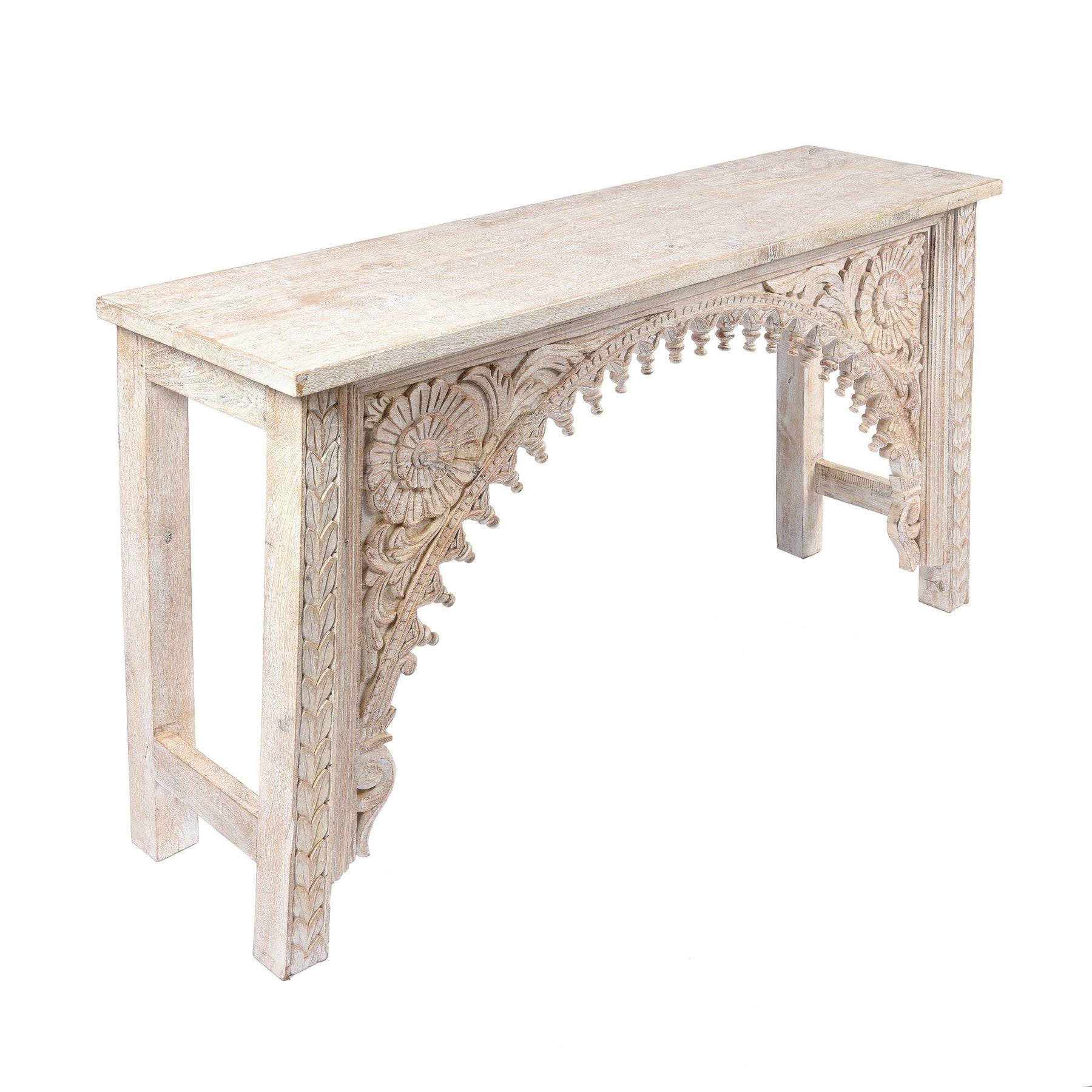 Carved Indian Mango Console Table
