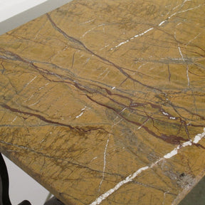 Marble Topped Wrought Iron Console Table