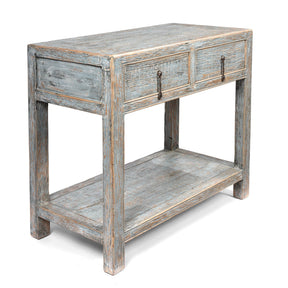 Painted 2 Drawer Console Made From Old Pine