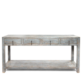 Painted 4 Drawer Console Made From Reclaimed Pine
