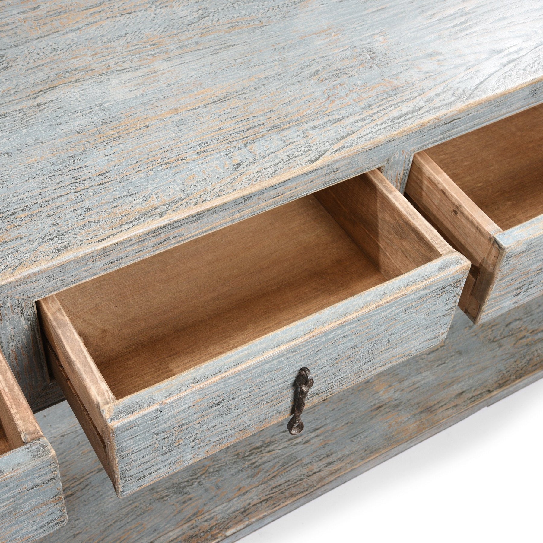 Painted 4 Drawer Console Made From Reclaimed Pine