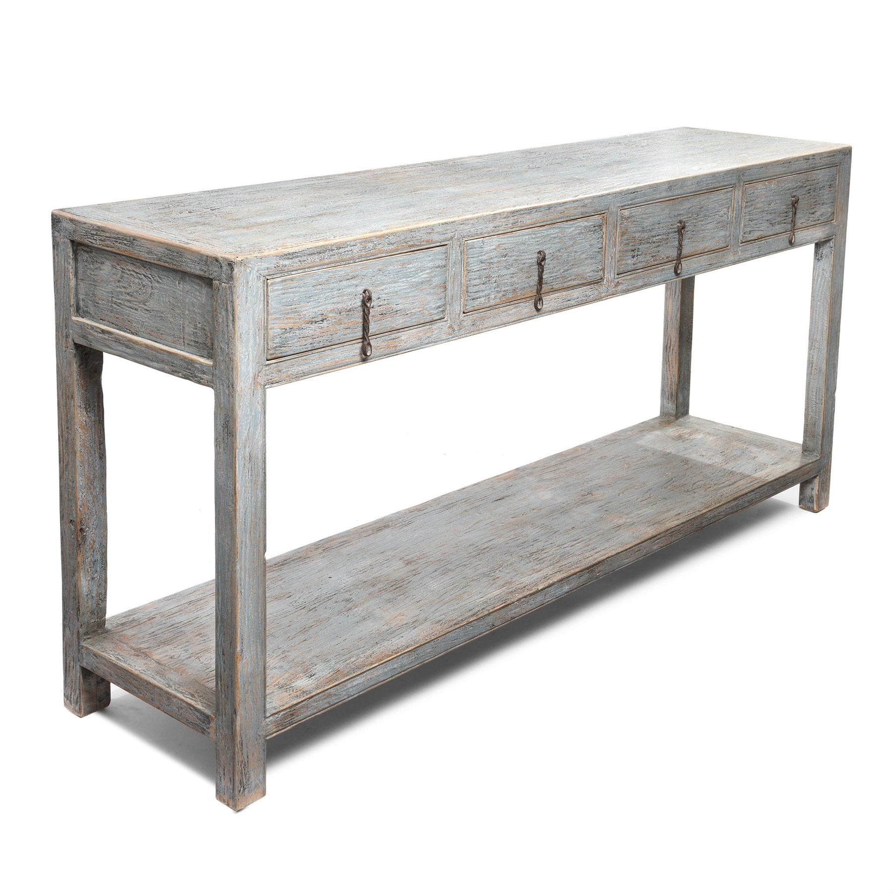 Painted 4 Drawer Console Made From Reclaimed Pine