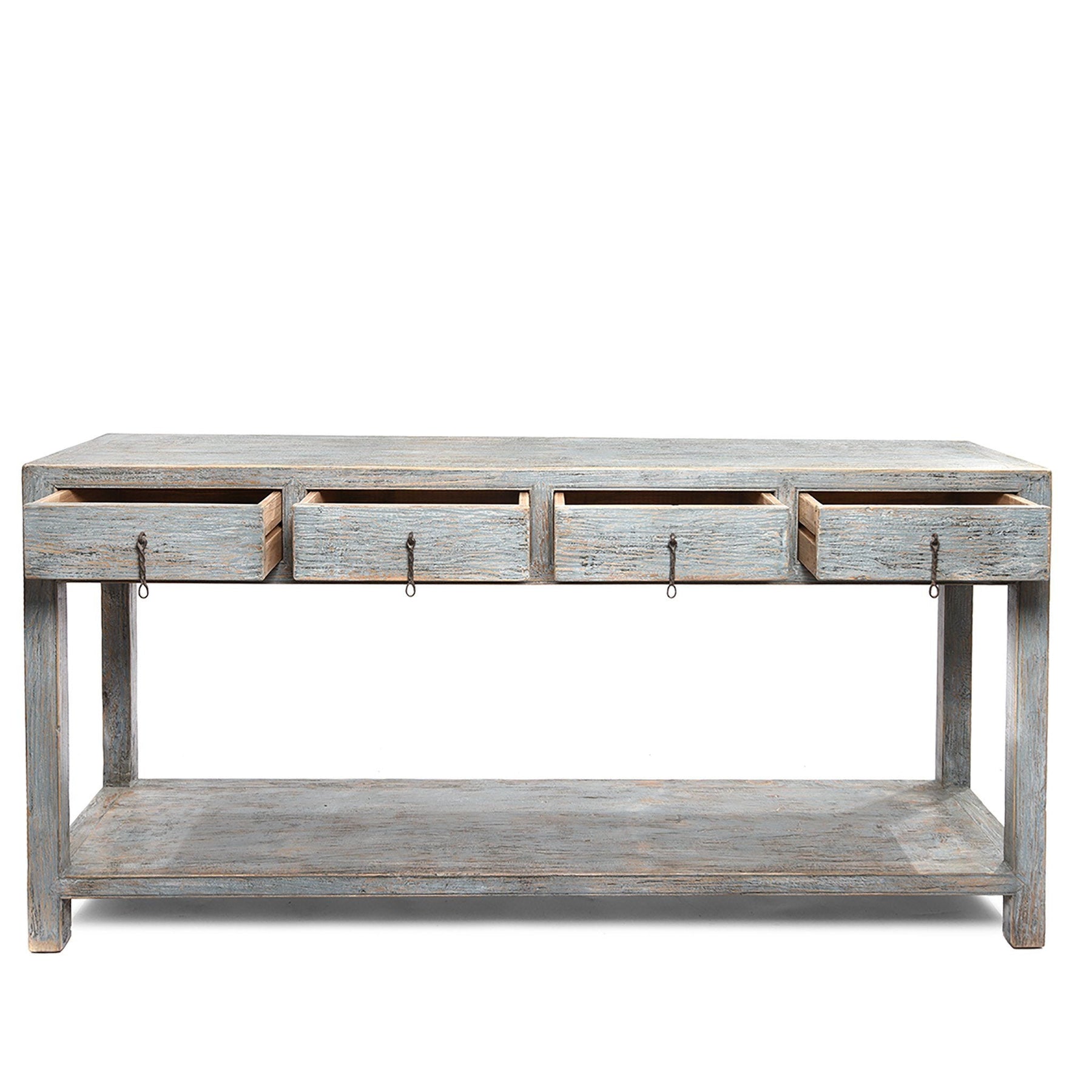 Painted 4 Drawer Console Made From Reclaimed Pine