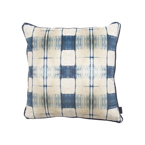 Indigo Itajime Grid Cushion by Tatie Lou & Pad