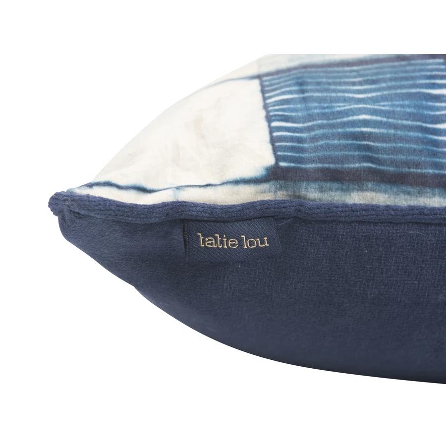 Indigo Itajime Grid Cushion by Tatie Lou & Pad