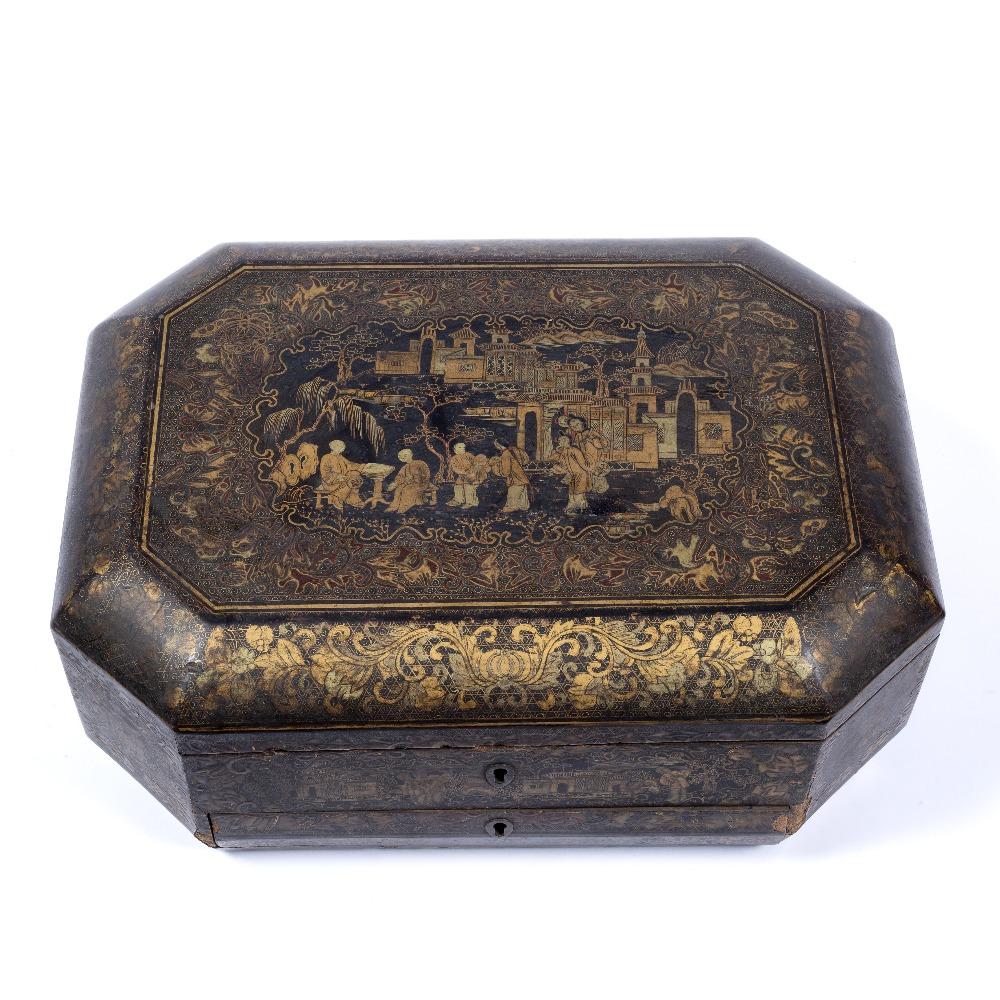 Black Lacquer Sewing Box - Qing Dynasty, Early 19thC
