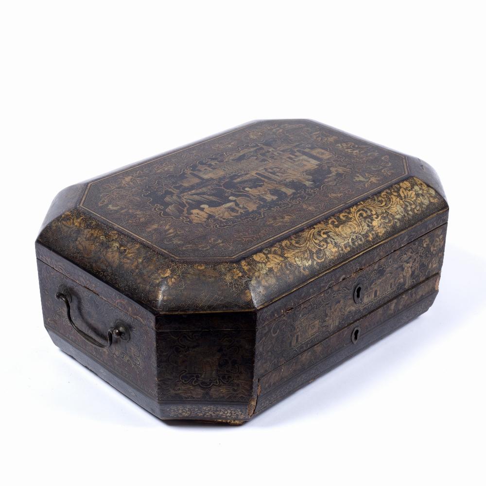 Black Lacquer Sewing Box - Qing Dynasty, Early 19thC