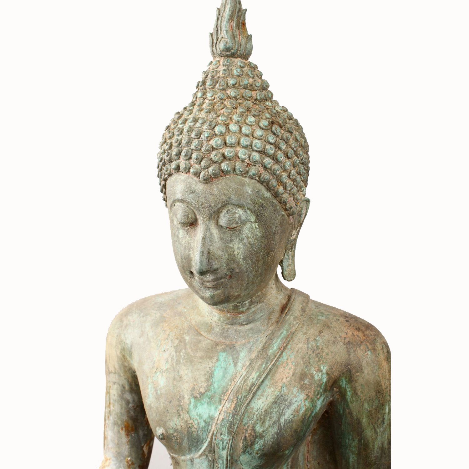Bronze Seated Buddha From Thailand - Ca 90 Yrs old